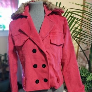 New Dark Pink Double Breasted Waist Coat
